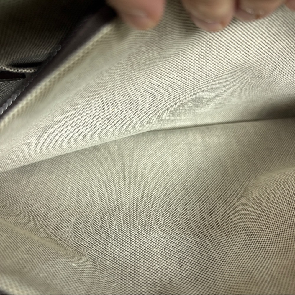 Dooney and Burke Signature Canvas Tote Bag Green Brown Leather Trim Silver - Picture 13 of 14